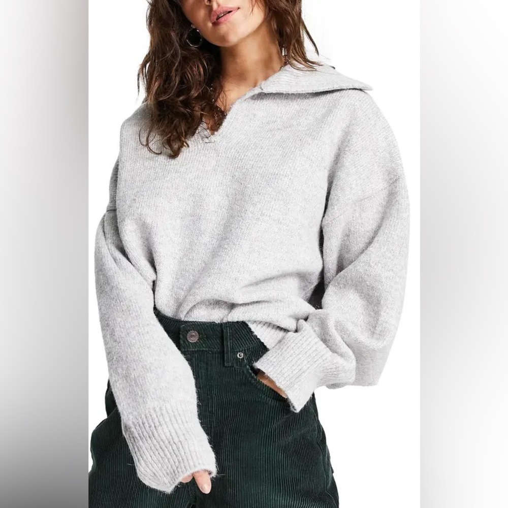 Topshop Relaxed Collar Sweater